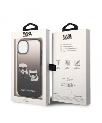 Karl Lagerfeld KLHCP14MTGKCK iPhone 14 Plus 6,7 "hardcase black / black Gradient Ikonik Karl & Choupette