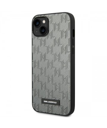 Karl Lagerfeld KLHCP14SSAKLHPG iPhone 14 6.1 "hardcase gray / gray Saffiano Mono Metal Logo