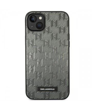 Karl Lagerfeld KLHCP14SSAKLHPG iPhone 14 6.1 "hardcase gray / gray Saffiano Mono Metal Logo