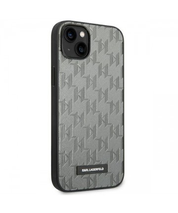 Karl Lagerfeld KLHCP14SSAKLHPG iPhone 14 6.1 "hardcase gray / gray Saffiano Mono Metal Logo