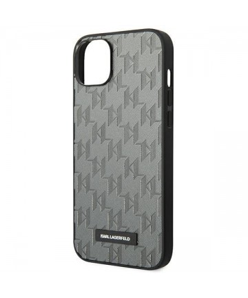 Karl Lagerfeld KLHCP14SSAKLHPG iPhone 14 6.1 "hardcase gray / gray Saffiano Mono Metal Logo