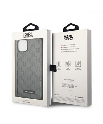 Karl Lagerfeld KLHCP14SSAKLHPG iPhone 14 6.1 "hardcase gray / gray Saffiano Mono Metal Logo