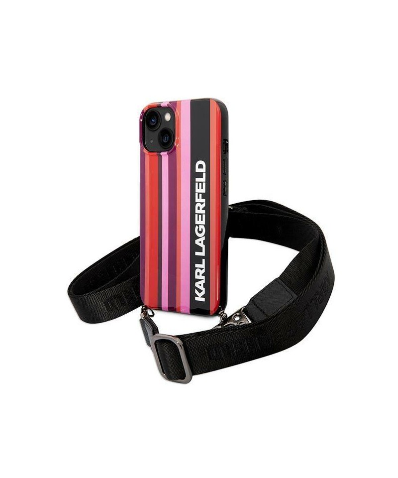 Karl Lagerfeld KLHCP14SSTSTP iPhone 14 6.1 "hardcase pink / pink Color Stripes Strap