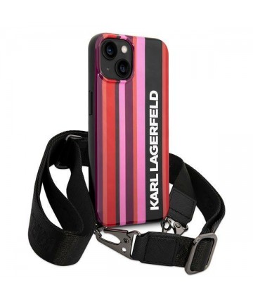 Karl Lagerfeld KLHCP14SSTSTP iPhone 14 6.1 "hardcase pink / pink Color Stripes Strap