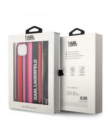 Karl Lagerfeld KLHCP14SSTSTP iPhone 14 6.1 "hardcase pink / pink Color Stripes Strap