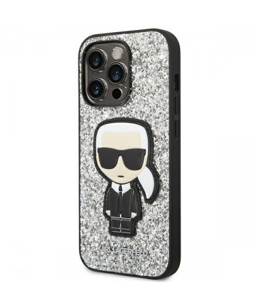 Karl Lagerfeld KLHCP14XGFKPG iPhone 14 Pro Max 6.7 "hardcase silver / silver Glitter Flakes Ikonik
