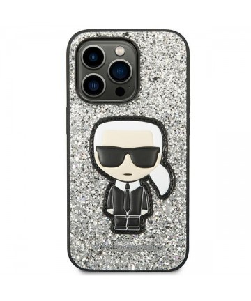 Karl Lagerfeld KLHCP14XGFKPG iPhone 14 Pro Max 6.7 "hardcase silver / silver Glitter Flakes Ikonik