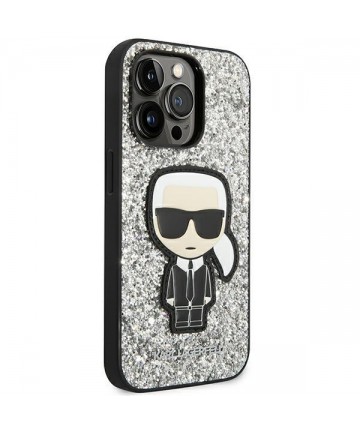 Karl Lagerfeld KLHCP14XGFKPG iPhone 14 Pro Max 6.7 "hardcase silver / silver Glitter Flakes Ikonik