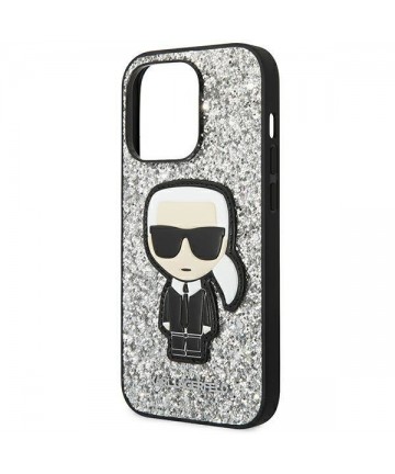 Karl Lagerfeld KLHCP14XGFKPG iPhone 14 Pro Max 6.7 "hardcase silver / silver Glitter Flakes Ikonik