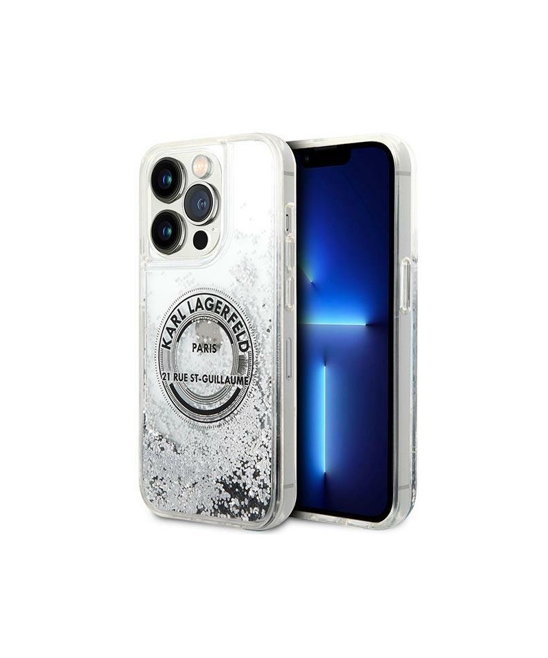 Karl Lagerfeld KLHCP14XLCRSGRS iPhone 14 Pro Max 6.7 "silver / silver hardcase Liquid Glitter RSG