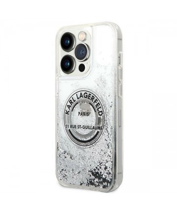 Karl Lagerfeld KLHCP14XLCRSGRS iPhone 14 Pro Max 6.7 "silver / silver hardcase Liquid Glitter RSG