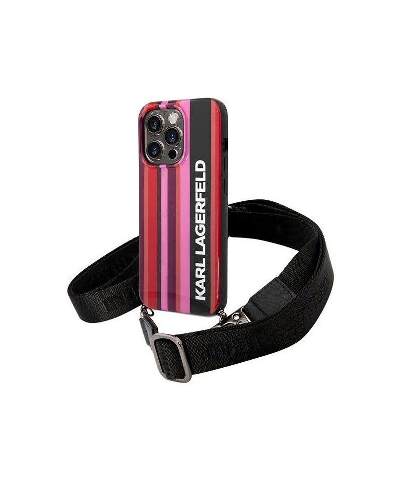 Karl Lagerfeld KLHCP14XSTSTP iPhone 14 Pro Max 6.7 "hardcase pink / pink Color Stripes Strap