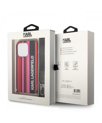 Karl Lagerfeld KLHCP14XSTSTP iPhone 14 Pro Max 6.7 "hardcase pink / pink Color Stripes Strap