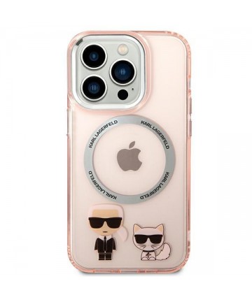 Karl Lagerfeld KLHMP14LHKCP iPhone 14 Pro 6.1" hardcase pink/pink Karl & Choupette Aluminum Magsafe