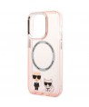Karl Lagerfeld KLHMP14LHKCP iPhone 14 Pro 6.1" hardcase pink/pink Karl & Choupette Aluminum Magsafe