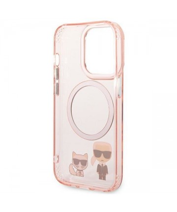 Karl Lagerfeld KLHMP14LHKCP iPhone 14 Pro 6.1" hardcase pink/pink Karl & Choupette Aluminum Magsafe