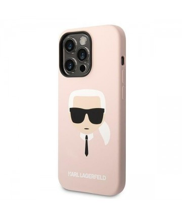 Karl Lagerfeld KLHMP14LSLKHLP iPhone 14 Pro 6.1 "hardcase light pink / light pink Silicone Karl`s Head Magsafe