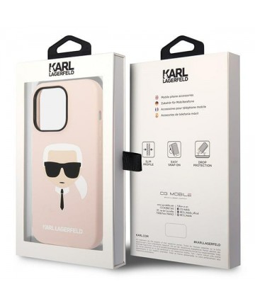 Karl Lagerfeld KLHMP14LSLKHLP iPhone 14 Pro 6.1 "hardcase light pink / light pink Silicone Karl`s Head Magsafe