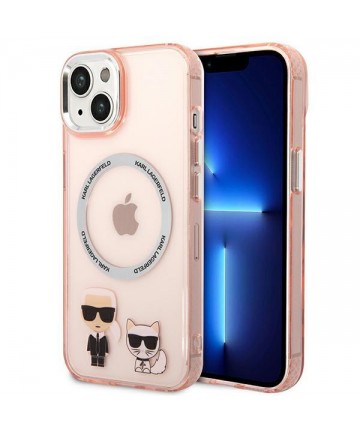 Karl Lagerfeld KLHMP14MHKCP iPhone 14 Plus 6.7 "hardcase pink / pink Karl & Choupette Aluminum Magsafe