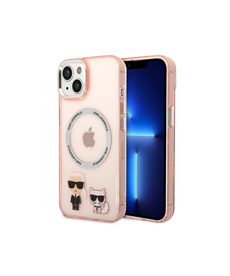 Karl Lagerfeld KLHMP14MHKCP iPhone 14 Plus 6.7 "hardcase pink / pink Karl & Choupette Aluminum Magsafe