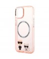 Karl Lagerfeld KLHMP14MHKCP iPhone 14 Plus 6.7 "hardcase pink / pink Karl & Choupette Aluminum Magsafe