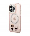 Karl Lagerfeld KLHMP14XHKCP iPhone 14 Pro Max 6.7 "hardcase pink / pink Karl & Choupette Aluminum Magsafe