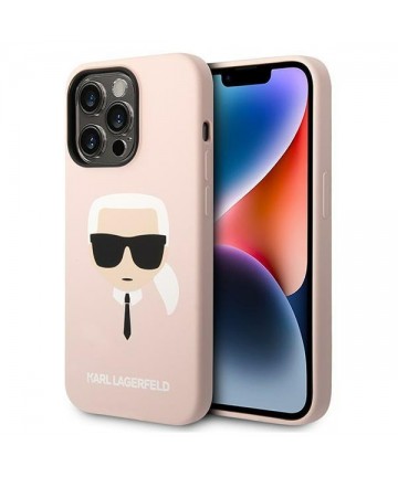 Karl Lagerfeld KLHMP14XSLKHLP iPhone 14 Pro Max 6.7 "hardcase light pink / light pink Silicone Karl`s Head Magsafe