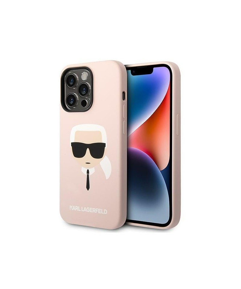 Karl Lagerfeld KLHMP14XSLKHLP iPhone 14 Pro Max 6.7 "hardcase light pink / light pink Silicone Karl`s Head Magsafe