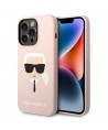 Karl Lagerfeld KLHMP14XSLKHLP iPhone 14 Pro Max 6.7 "hardcase light pink / light pink Silicone Karl`s Head Magsafe