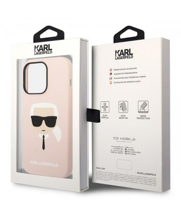 Karl Lagerfeld KLHMP14XSLKHLP iPhone 14 Pro Max 6.7 "hardcase light pink / light pink Silicone Karl`s Head Magsafe