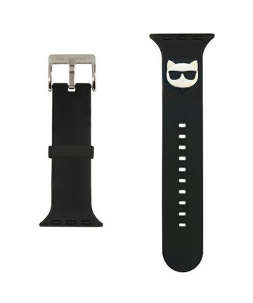 Karl Lagerfeld KLAWLSLCK Apple Watch Strap 42/44 / 45mm black / black strap Silicone Choupette Heads