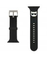 Karl Lagerfeld KLAWLSLCK Apple Watch Strap 42/44 / 45mm black / black strap Silicone Choupette Heads