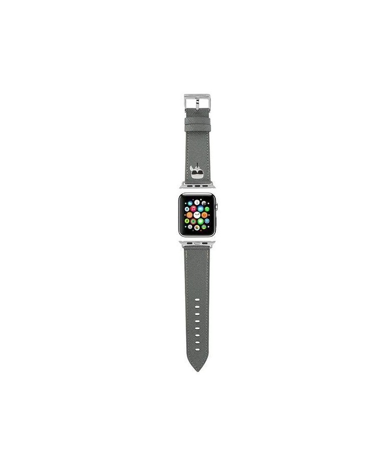 Karl Lagerfeld KLAWMOKHG Apple Watch Strap 38/40 / 41mm silver / silver strap Saffiano Karl Heads