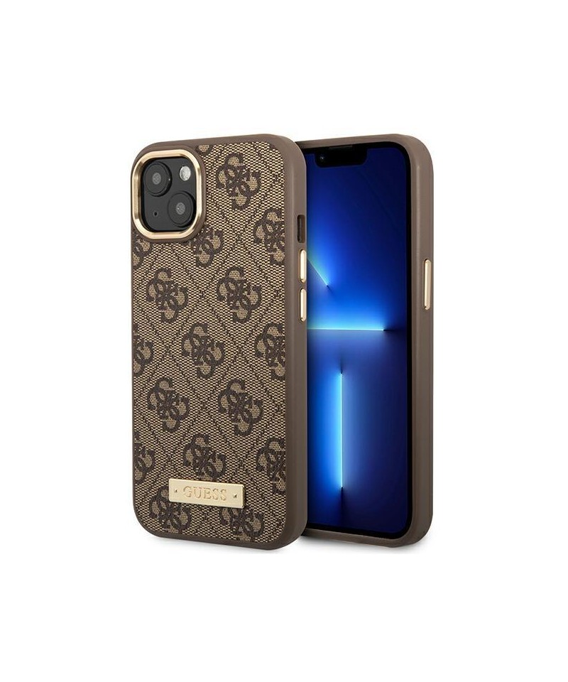 Guess GUHMP14MU4GPRW iPhone 14 Plus 6.7 "brown / brown hard case 4G Logo Plate MagSafe