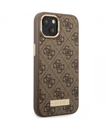 Guess GUHMP14MU4GPRW iPhone 14 Plus 6.7 "brown / brown hard case 4G Logo Plate MagSafe