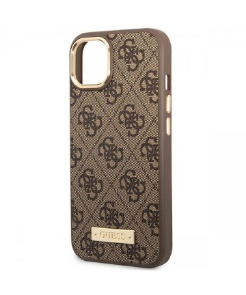 Guess GUHMP14MU4GPRW iPhone 14 Plus 6.7 "brown / brown hard case 4G Logo Plate MagSafe