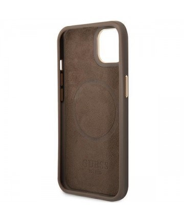 Guess GUHMP14MU4GPRW iPhone 14 Plus 6.7 "brown / brown hard case 4G Logo Plate MagSafe