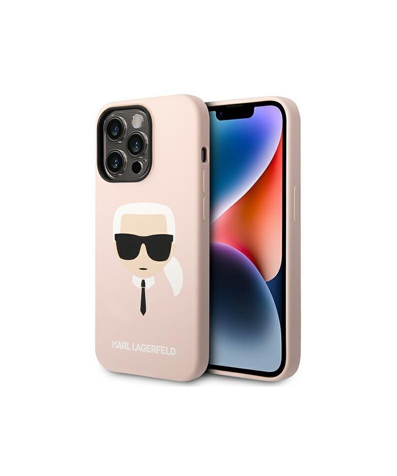Karl Lagerfeld KLHCP14XSLKHLP iPhone 14 Pro Max 6.7 "hardcase pink / pink Silicone Karl`s Head