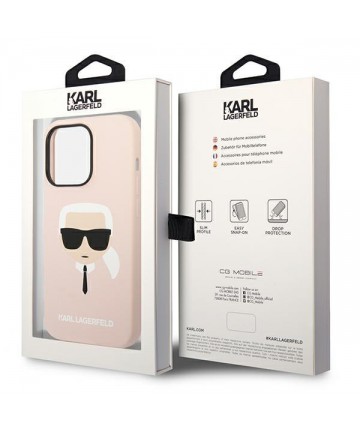 Karl Lagerfeld KLHCP14XSLKHLP iPhone 14 Pro Max 6.7 "hardcase pink / pink Silicone Karl`s Head