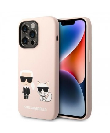 Karl Lagerfeld KLHMP14LSSKCI iPhone 14 Pro 6.1 "hardcase light pink / light pink Silicone Karl & Choupette Magsafe