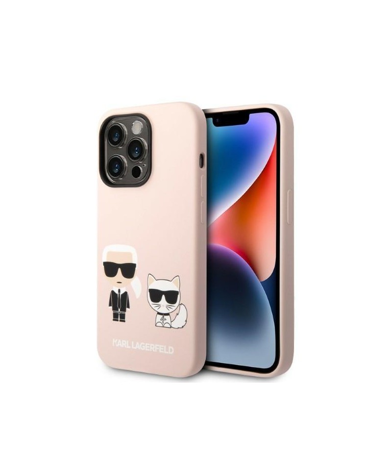 Karl Lagerfeld KLHMP14LSSKCI iPhone 14 Pro 6.1 "hardcase light pink / light pink Silicone Karl & Choupette Magsafe