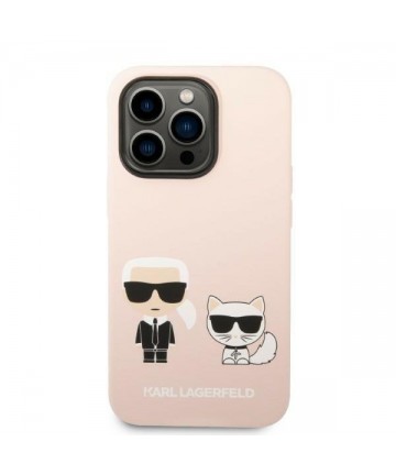 Karl Lagerfeld KLHMP14LSSKCI iPhone 14 Pro 6.1 "hardcase light pink / light pink Silicone Karl & Choupette Magsafe