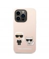Karl Lagerfeld KLHMP14LSSKCI iPhone 14 Pro 6.1 "hardcase light pink / light pink Silicone Karl & Choupette Magsafe
