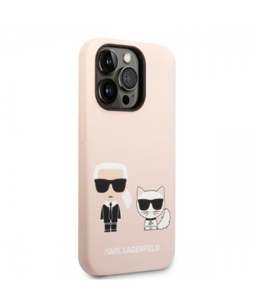 Karl Lagerfeld KLHMP14LSSKCI iPhone 14 Pro 6.1 "hardcase light pink / light pink Silicone Karl & Choupette Magsafe