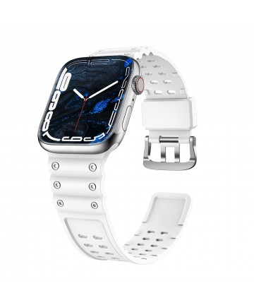 Strap Triple Protection strap for Apple Watch SE, 8, 7, 6, 5, 4, 3, 2, 1 (41, 40, 38 mm) bracelet white