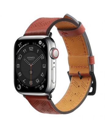 Strap Leather Leather strap for Apple Watch SE, 8, 7, 6, 5, 4, 3, 2, 1 (41, 40, 38 mm) band bracelet red