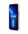 Guess GUHMP13LHTCMP iPhone 13 Pro / 13 6.1" pink/pink hard case Gold Outline Translucent MagSafe