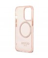 Guess GUHMP13LHTCMP iPhone 13 Pro / 13 6.1" pink/pink hard case Gold Outline Translucent MagSafe