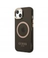 Guess Gold Outline Translucent MagSafe case for iPhone 13 - black