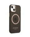 Guess Gold Outline Translucent MagSafe case for iPhone 13 - black